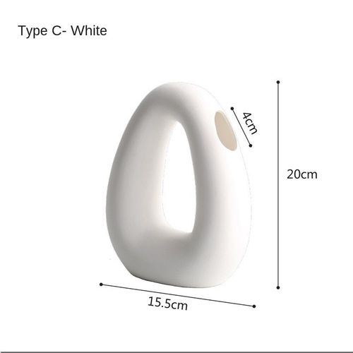 Type C- blanc - Vase en céramique minimaliste nordique Simple et élégant, Arrangement créatif de fleurs séchées, ornements, ameublement de la maison