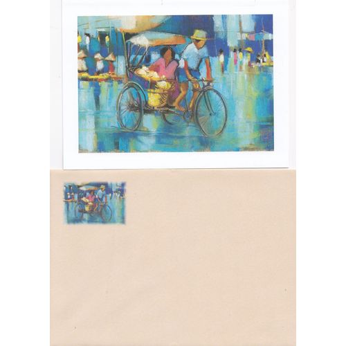 Chou Sundara, Artiste Peintre : Le Pousse-Pousse (Avec Enveloppe)