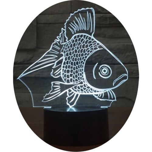 Lampe 3d Poisson Ampoules Led 7 Couleurs Usb Yonis