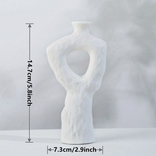 Blanc - Vase à fleurs séchées en céramique, décoration nordique, pour la maison, salon, chambre à coucher