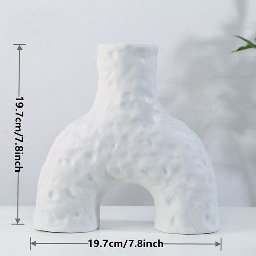 Blanc - Vase à fleurs séchées en céramique, décoration nordique, pour la maison, salon, chambre à coucher