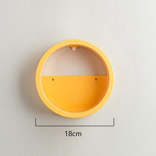 S jaune - Vase à fleurs mural, décoration créative pour chambre à coucher, salon, panier de fleurs rond en Pot, ornements muraux pour aquarium