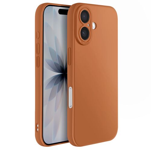 Coque pour iPhone 17 en Silicone Souple avec Renfort Bloc Caméra Marron