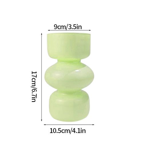 Jaune - Vase à fleurs en verre Transparent minimaliste, récipient hydroponique créatif, décor esthétique de pièce, décor de bureau de bureau