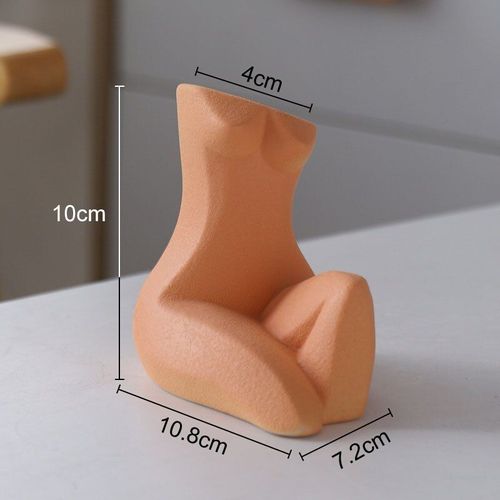 X jaune orange - Vase à fleurs en céramique, pot de fleurs de fond, Art corporel décoratif, Vases en céramique, Arrangement de fleurs artisanal, décoration de salon