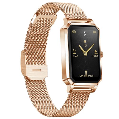 Montre Connectée Femme Écran Couleur 1.13 Pouces IP68 Avec Suivi Physiologique Et Cardiaque Or Rose YONIS