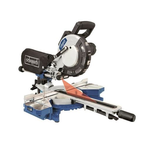 Scheppach scie a onglet radiale 216 mm hm81lxu - 2000 w - bleu