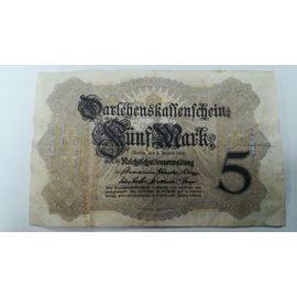 Billet De 5 Mark 1914 N°3527696 (Émission Du 05/08/1914)