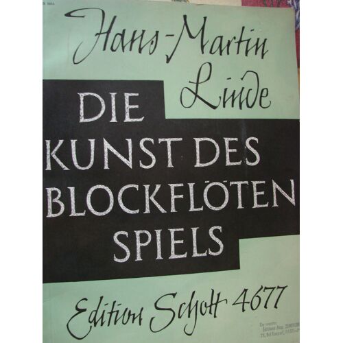 Die Kunst Des Blockfloten Spiels, Partitions De Musique Pour Piaono