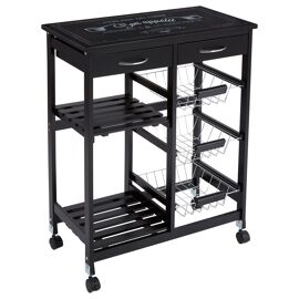 Desserte de cuisine Gustaf - H. 61 cm - Noir