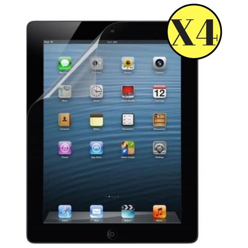 Lot De 4 Films Protection Pour Ipad 2 / Ipad 3 / Ipad 4 - Protecteur Ecran En Plastique Phonillico©