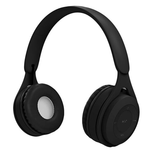 Qualité Sonore Hifi Casque Bluetooth Macaron Autonomie Longue Durée Support Appels Micro SD AUX 3.5mm + SD 16Go Noir YONIS