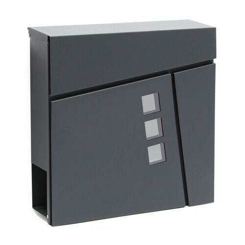 Boite aux lettres design compartiment journal magazine acier galvanisé anthracite Helloshop26 16_0000100