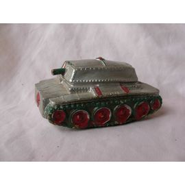 Ww2/Pre/Postwar Jouet Char D'assaut En Modèle Reduit Avec Drapeau Francais En Platre 12.5*7.5*6.5
