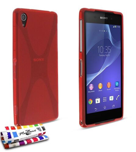 Coque Sony Xperia Z2 " Le X " Rouge Silicone Souple (Tpu)