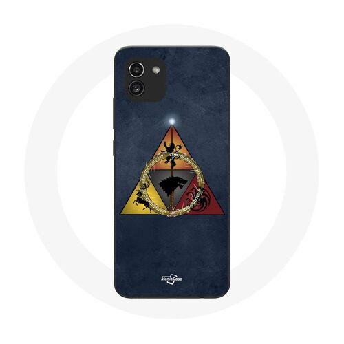 Coque Pour Samsung Galaxy A03 Game Of Thrones Saison 8 Le Trône De Fer Triangle Logo Baratheon Lannister Stark Et Targaryen