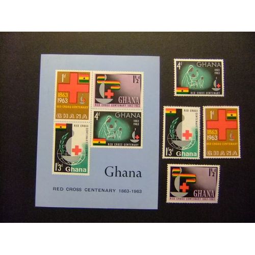 Ghana 1963 Centenario De La Cruz Roja Yvert 131 / 34 + Bloc 8 ** Mnh
