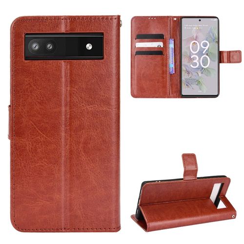 Coque Google Pixel 6a,Etui Pour Google Pixel 6a,Coque En Cuir Pour Google Pixel 6a,Convient A Etui La Google Pixel 6a,Marron