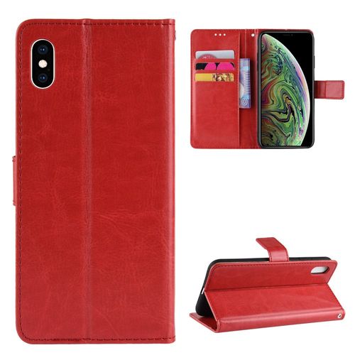 Coque iPhone X,Etui pour iPhone X,Coque en cuir pour iPhone X,Convient a Etui la iPhone X,Rouge