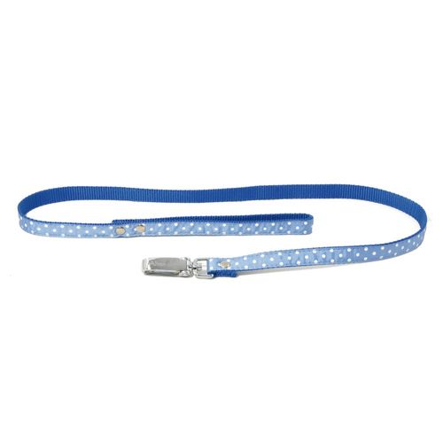Laisse Nylon Pois Bleu Largeur De 15 Cm Et Longueur De 100 Cm
