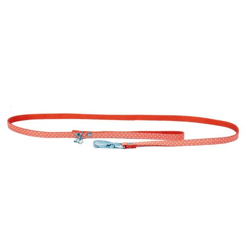 Laisse Nylon Pois Orange Largeur De 1 Cm Et Longueur De 100 Cm