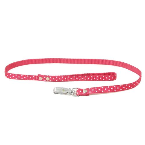 Laisse Nylon Pois Rose Largeur De 15 Cm Et Longueur De 100 Cm
