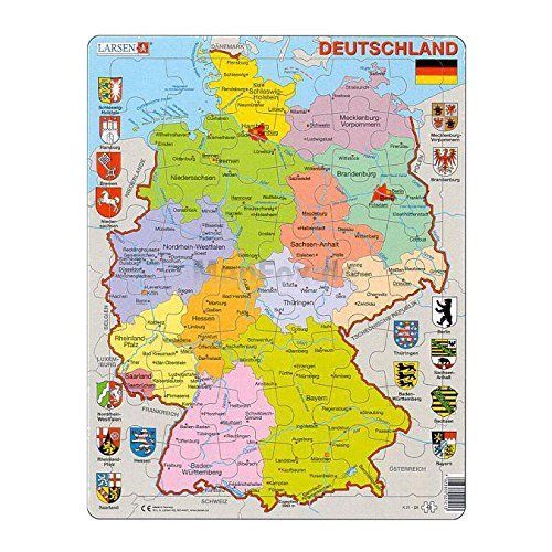 Puzzle 48 Pièces Puzzle Cadre - Carte De L'Allemagne (En Allemand)