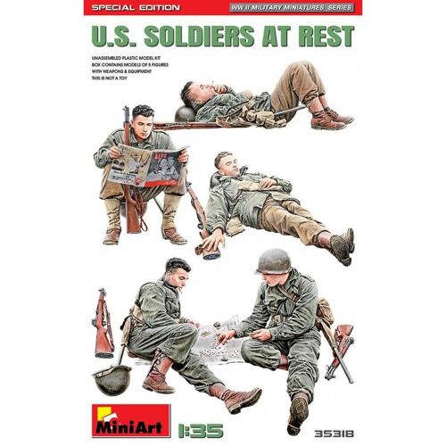Miniart - U.S. Soldiers At Rest Special Editionmaquette Figurine U.S. Soldiers At Rest Special Edition Miniart 35318 1/35ème Maquette Char Promo Figurine Miniature