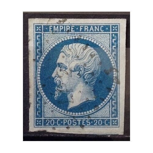 Napoléon - Empire Franc - Nd - 20c Bleu Type Ii (Joli N° 14b) Obl - Cote 5,00 - France Année 1853 - N23650