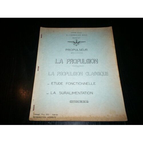 Propulseur La Propulsion Classique Étude Fonctionnelle La Suralimentation