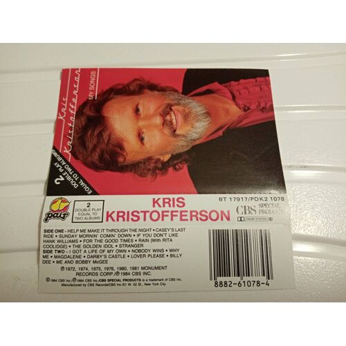 Kris Kristofferson My Songs K7 Audio Cbs 1984