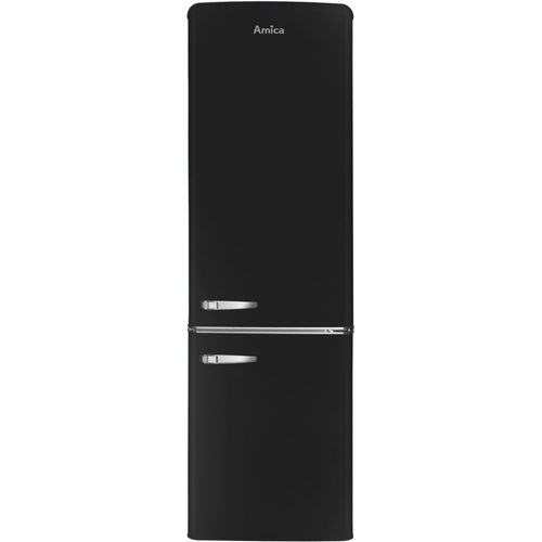 Réfrigérateur-congélateur Amica Retro AR8242N - congélateur bas - 55x61.5x181 cm (lxpxh) - 244 litres - classe E - noir