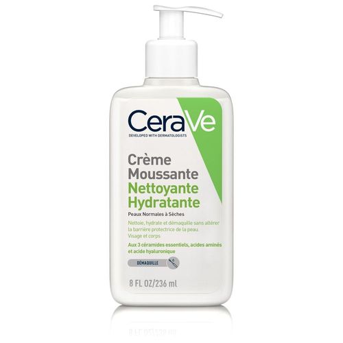 Crème Moussante Nettoyante Hydratante Visage Peaux Normales À Sèches 236ml - Cerave - Cerave Crème Moussante Nettoyante Hydratante Pour Peaux Normales À Sèches 