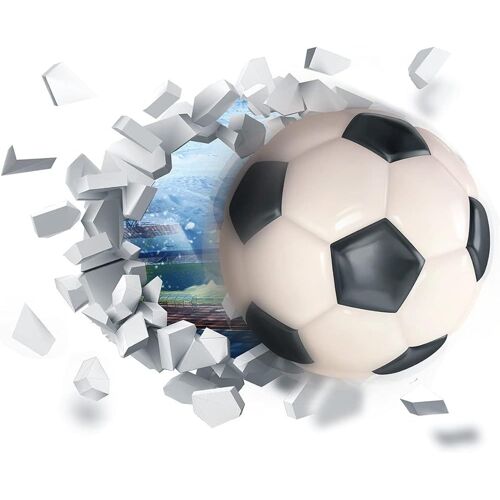 Autocollant Mural De Football, Autocollant Mural 3d Pour Chambre De Garçon, Décoration D'affiche De Football En Vinyle Pour Chambre De Bébé, Salon, Couloir