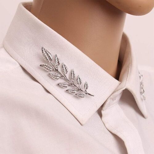 Mode Feuille Collier Broche Argent Broche Broche Broche Vêtements Pin Hommes Et Femmes Bijoux Cadeaux (1 Paire)