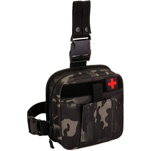 Sac De Jambe Militaire Sac De Cuisse Banane Tactique Sac De Premiers Soins Pour Randonnée Camping Airsoft Voyage?Camouflage Noir? 