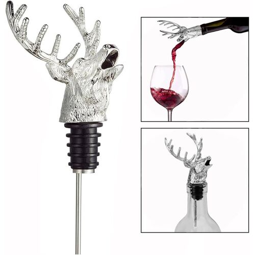 Bouchon De Vin De Tête De Cerf En Métal, Verseur De Vin Et Vin Bouchon De Bouteille, Outils Pour Vin