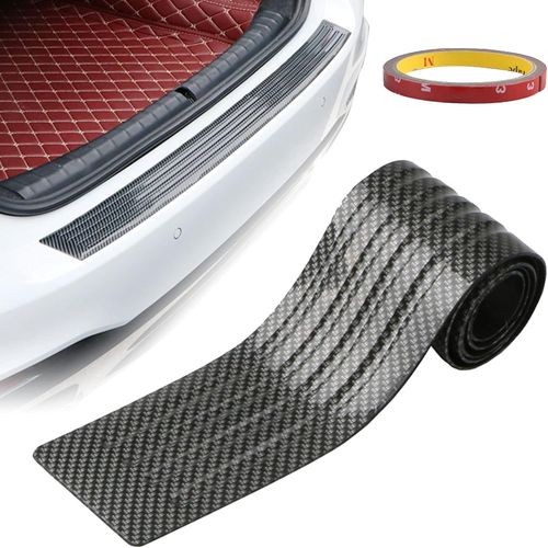 Bande De Caoutchouc Universelle Pour Pare-Chocs, Autocollant De Seuil De Porte, Autocollant De Protection En Fibre De Carbone Pour Seuil De Porte De Voiture, Bande De Caoutchouc Antichoc (104 Cm)