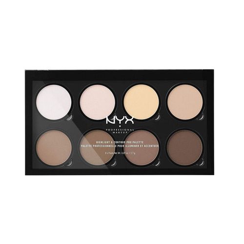 Highlight & Contour Pro - Nyx Professional Makeup - Palette Composée De 8 Poudres Faciles Àestomper, Fini Mat Et Irisé 