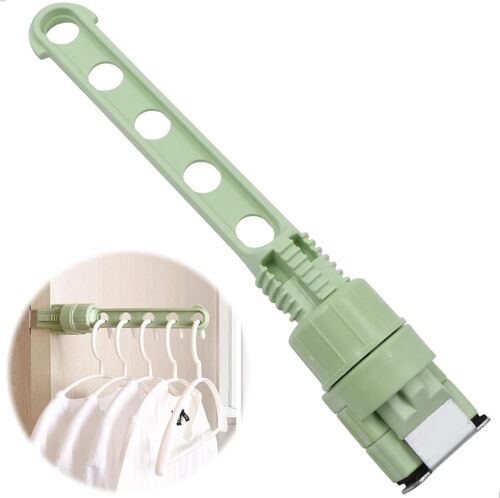 Vert - 1 pièce Porte cintre mural Crochet pliant Porte cintre ajustable - Idéal pour la salle de bain, la chambre et les voyages - Porte cintre mural