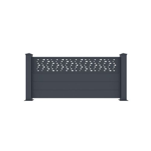 Clôture À Poser H.89 Cm En Aluminium À Motifs L.189 Cm Anthracite Bazio