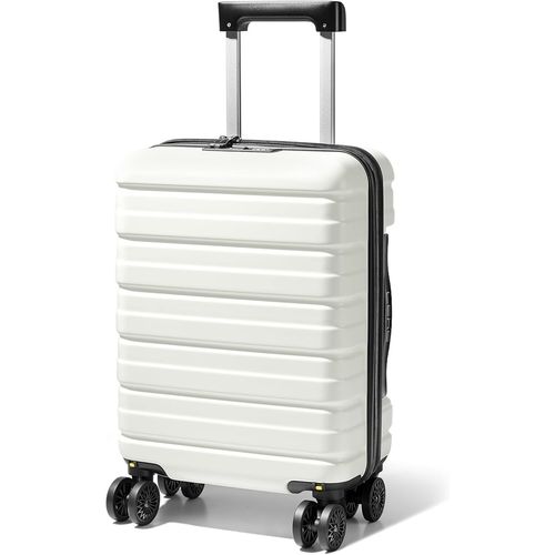 KALANKA-Valise Cabine for 45x36x20 Easyjet, Bagage Cabine avec Serrure TSA et roulettes Amovibles, Coque Rigide Légère en ABS, Blanc Cassé