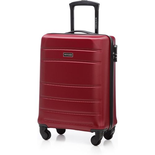 KALANKA-Valise de Voyage Bagage à Main Valise Cabine Valise Rigide en ABS avec 4 roulettes pivotantes Serrure à Combinaison Poignée télescopique Globe Line