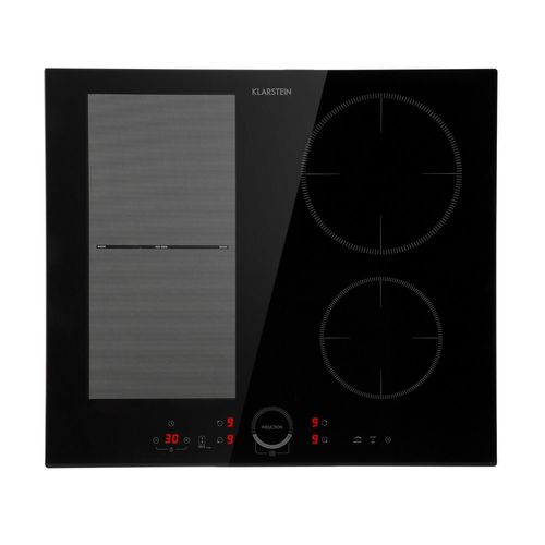Klarstein Delicatessa 60 Hybrid Table De Cuisson / Plaque À Induction Encastrable 4 Zones Flexibles - Commande Tactile Et Minuterie - 7000w - Céramique Noir