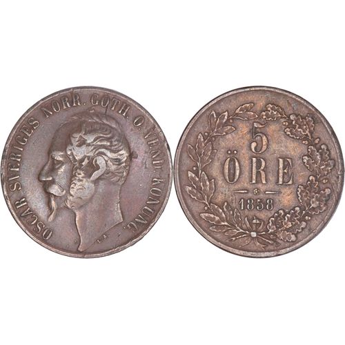 Suède - 1858 - 5 Ore - Oscar 1er - 08-087