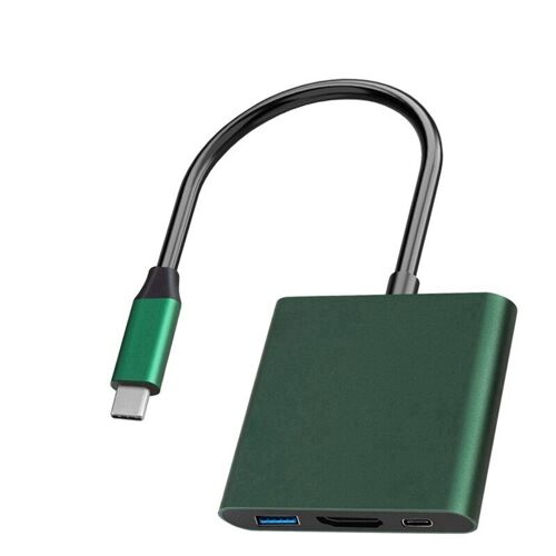Adaptateur Hub USB-C 3 en 1, Station d'accueil 4K @ 30Hz Type C vers HDMI USB 3.0 PD pour ordinateur de bureau, KT301