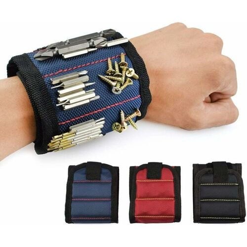 Bracelet Magnétique,10 Puissants Aimants Forts Magnet Arm Band pour les Vis de Maintien,Rondelles,Ciseaux,Petits Outils,Trépans de Forage,le meilleur outil cadeau pour bricoleur Craftsman goodnice