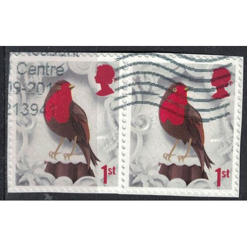 Royaume Uni 2016 Lot 2 Oblitérés Used Oiseau Erithacus Rubecula Rouge Gorge Familier Su