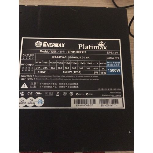 alimentation pc enermax platimax