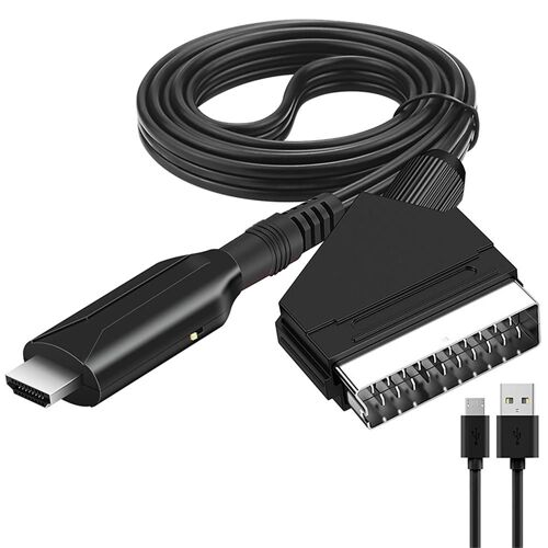 Adaptateur Audio-vidéo Scart vers HDMI, convertisseur compatible D771, pour HDTV, STB, VHS, DVD, câble de Conversion de 1 mètre